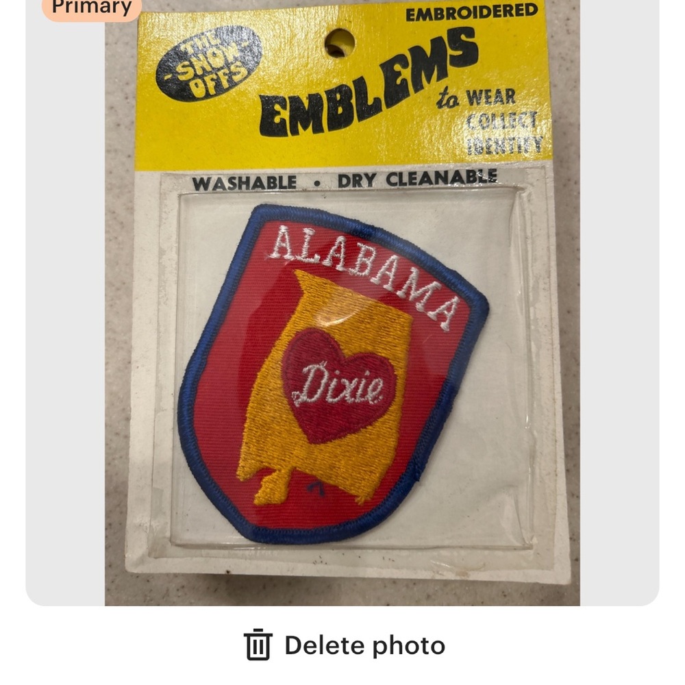 Emblems Embroidered Patch 'The Show Offs' vintage 70s Alabama